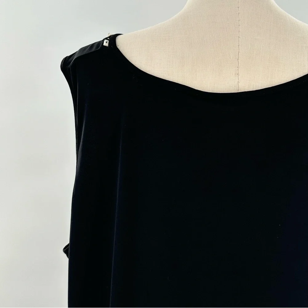 Maggie Barnes womens tank top size 4X 30-32 black beaded coastal grandma